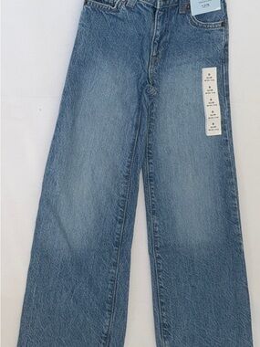 Cat & Jack Girls Wide Leg Jeans Size 6 Slim
 Light Wash NWT